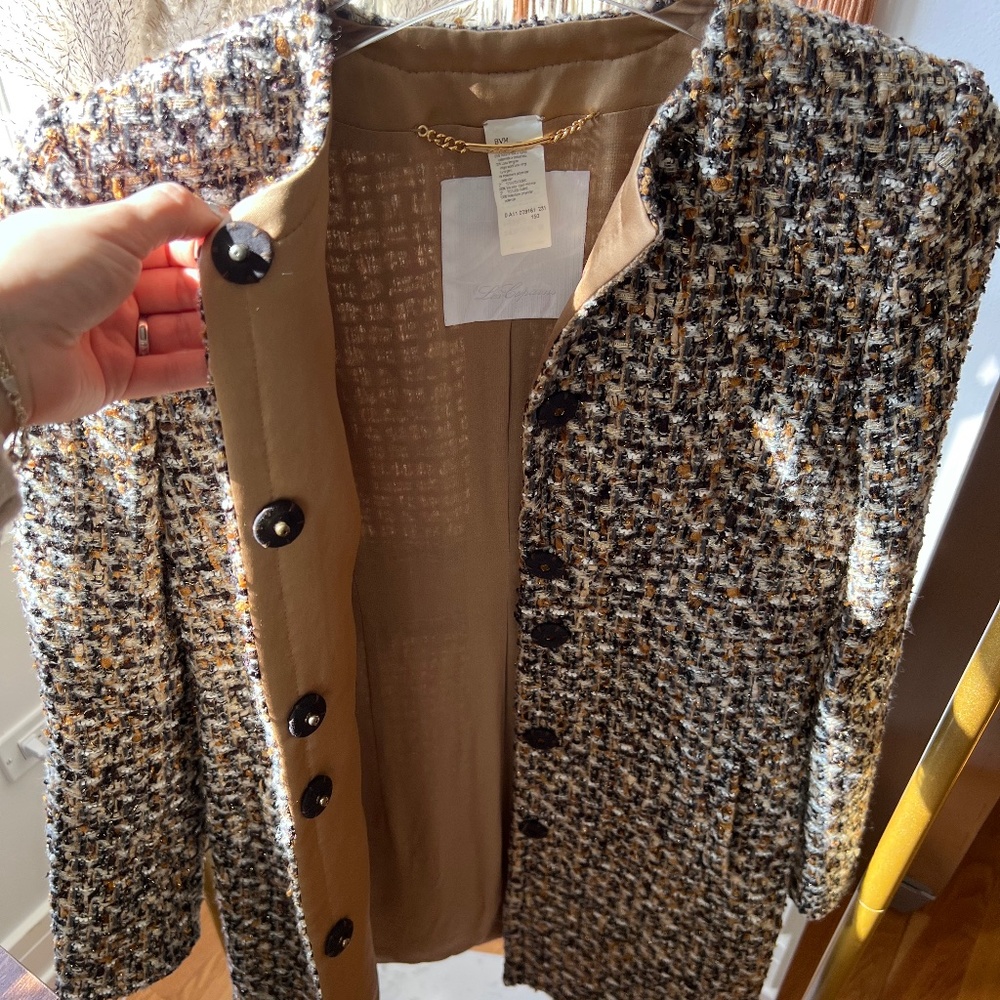 Vintage tweed Les Copains Evening Outerwear Coat